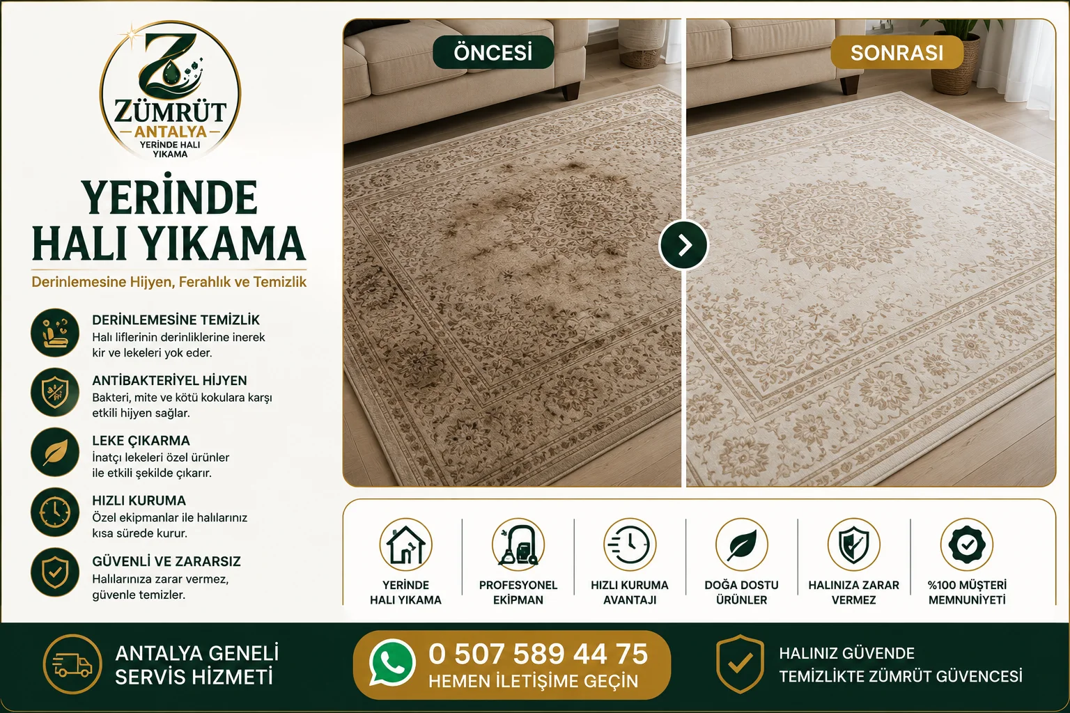 Antalya Yerinde Halı Yıkama